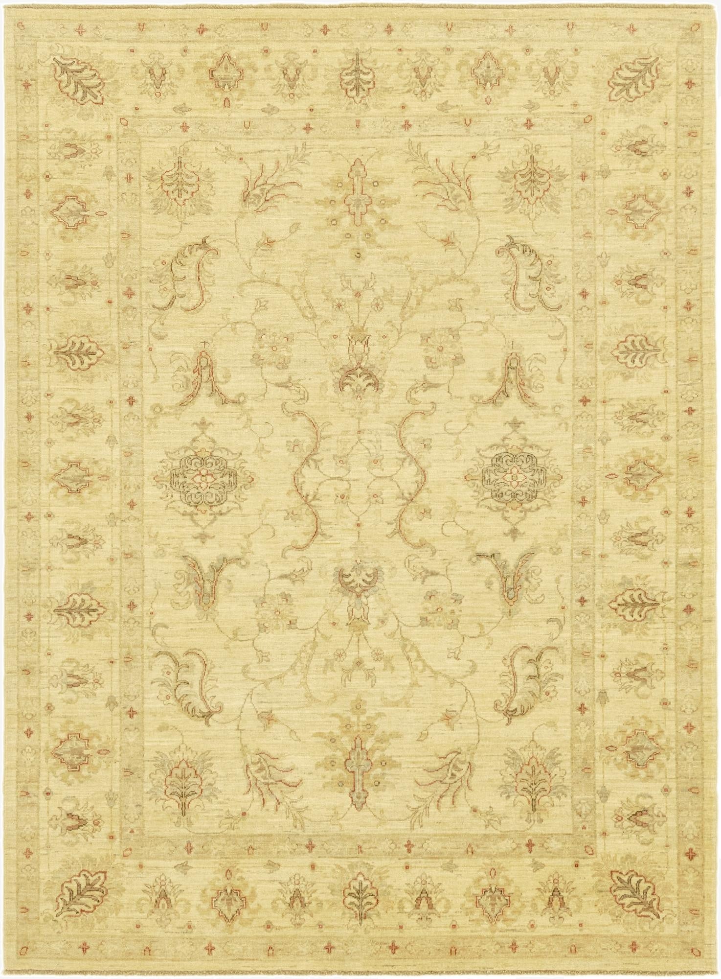 5' 9 x 7' 8  Hand Knotted Peshawar Ziegler Rug