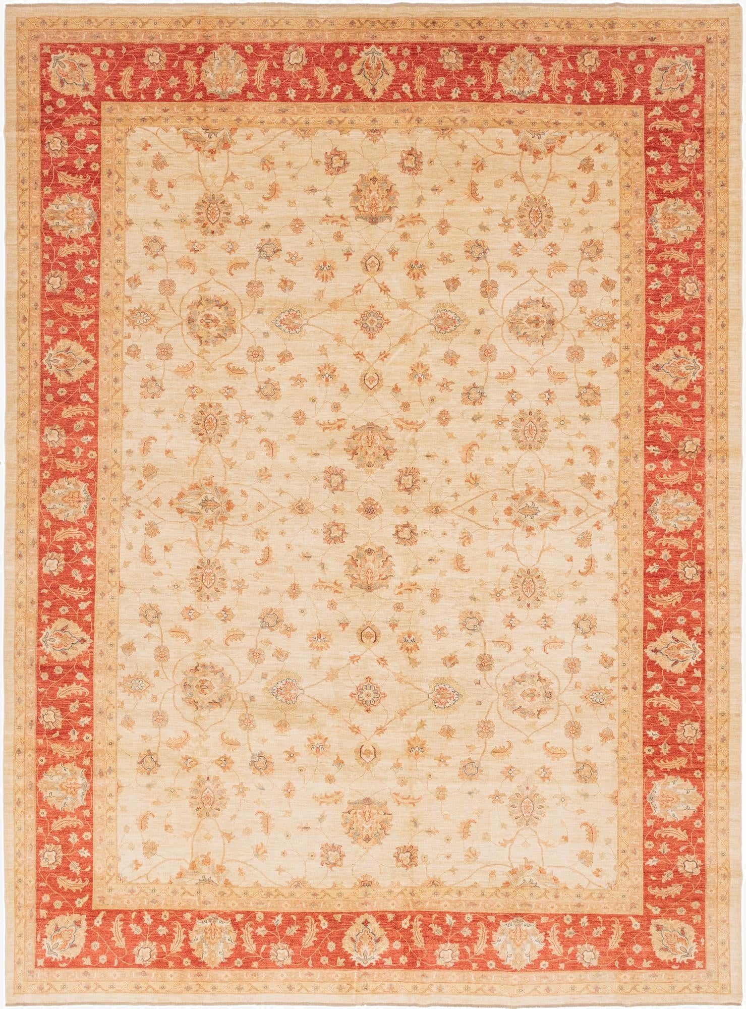 13' 1 x 17' 5  Hand Knotted Peshawar Ziegler Rug