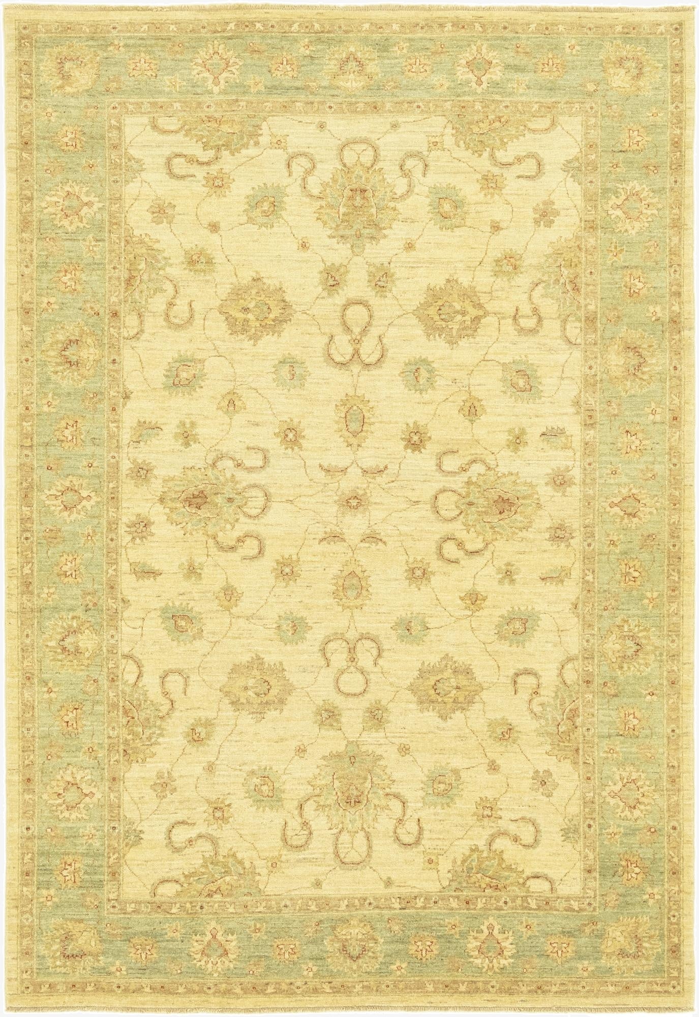 5' 8 x 8' 2  Hand Knotted Peshawar Ziegler Rug