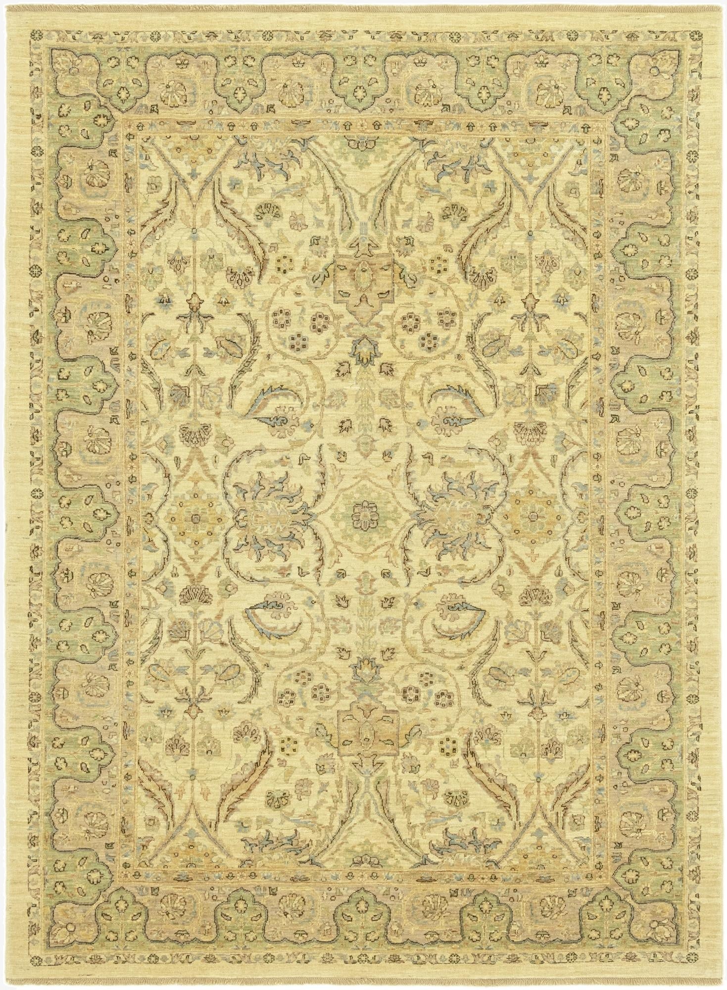 5' 6 x 7' 6  Hand Knotted Peshawar Ziegler Rug