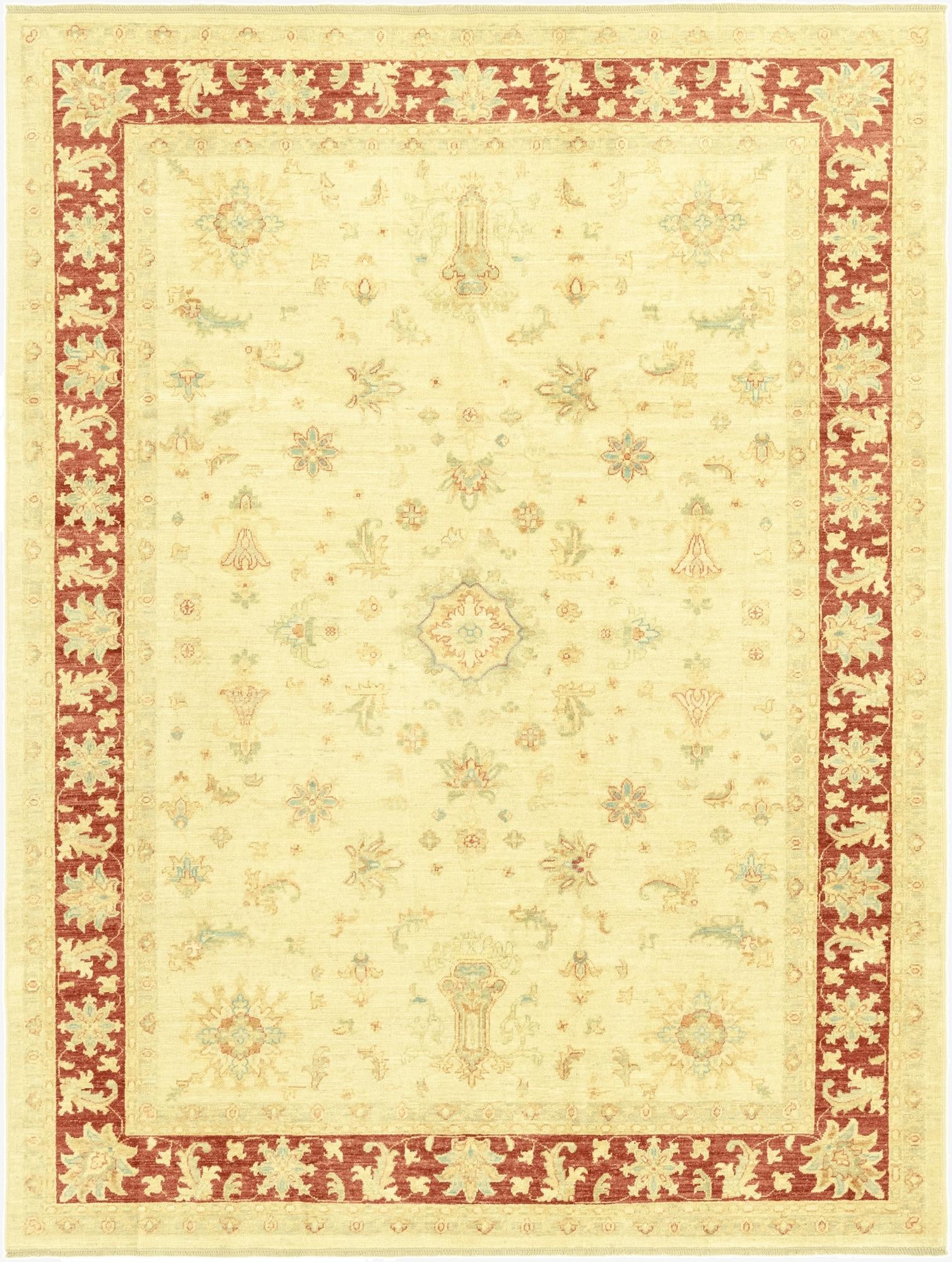 7' x 9' 5  Hand Knotted Peshawar Ziegler Rug