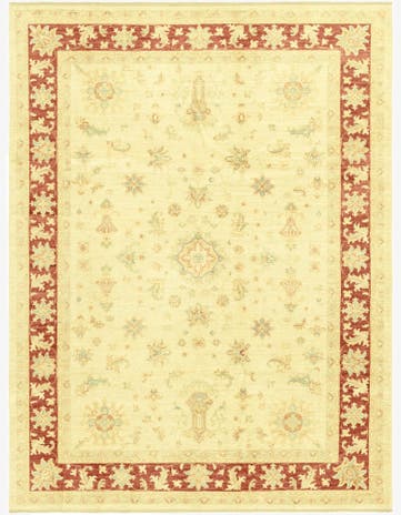 7' x 9' 5 Hand Knotted Peshawar Ziegler Rug