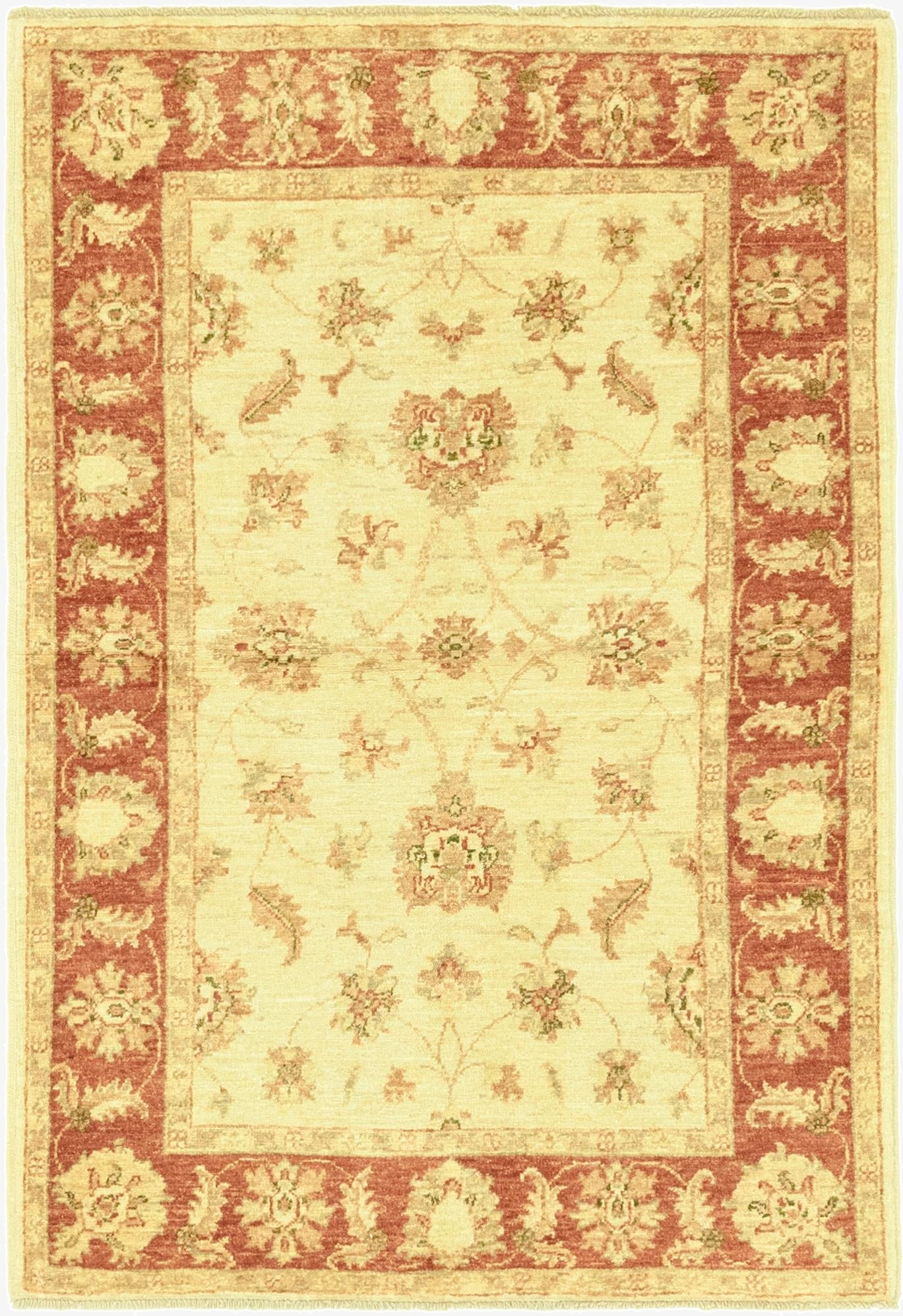 3' 4 x 5'  Hand Knotted Peshawar Ziegler Rug