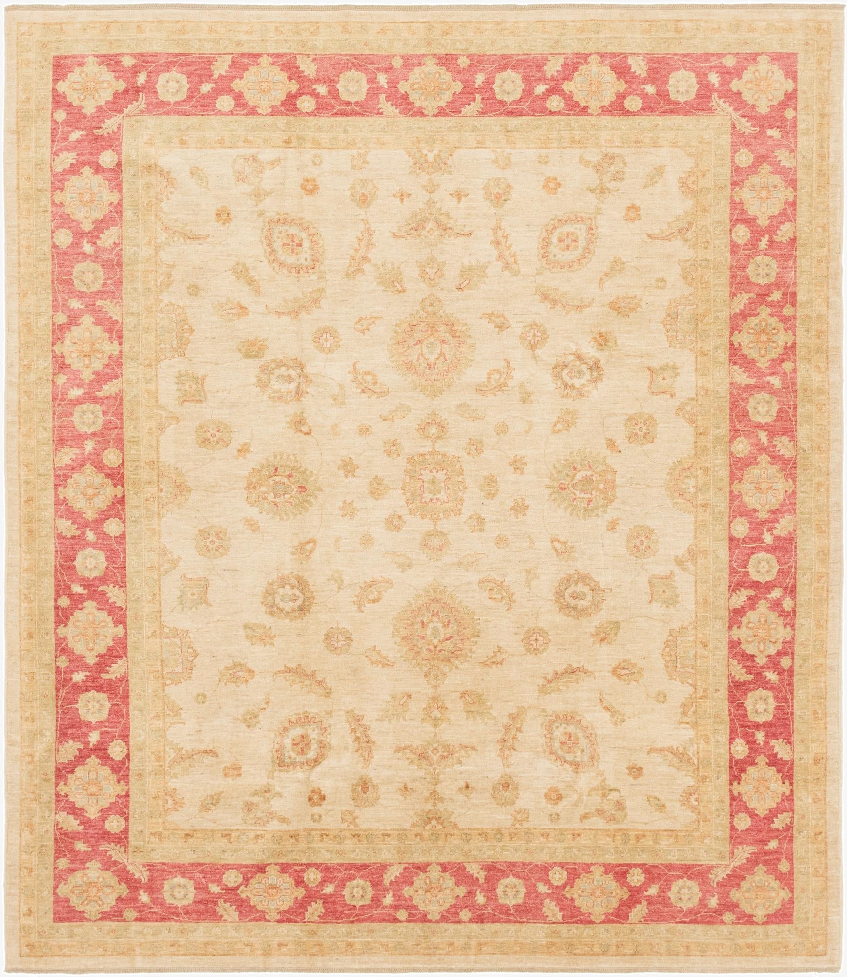 8' 5 x 9' 9  Hand Knotted Peshawar Ziegler Rug