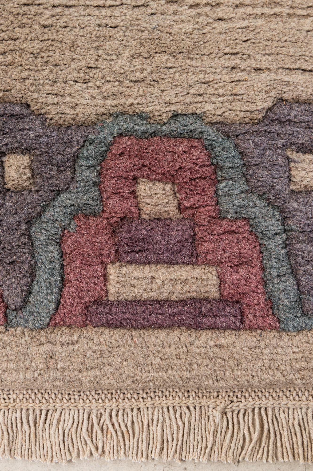 4' x 5' 10 Hand Knotted Tibet Wool Rug