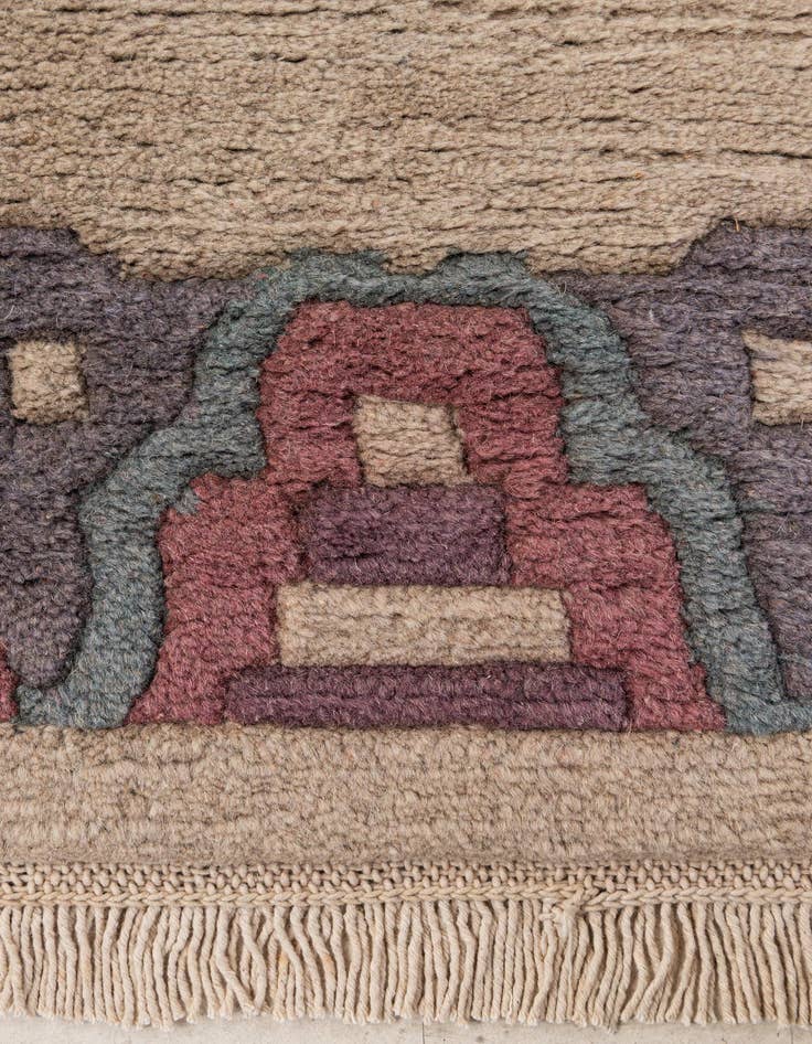 Detail image of 4' x 5' 10  Hand Knotted Tibet Wool Rug