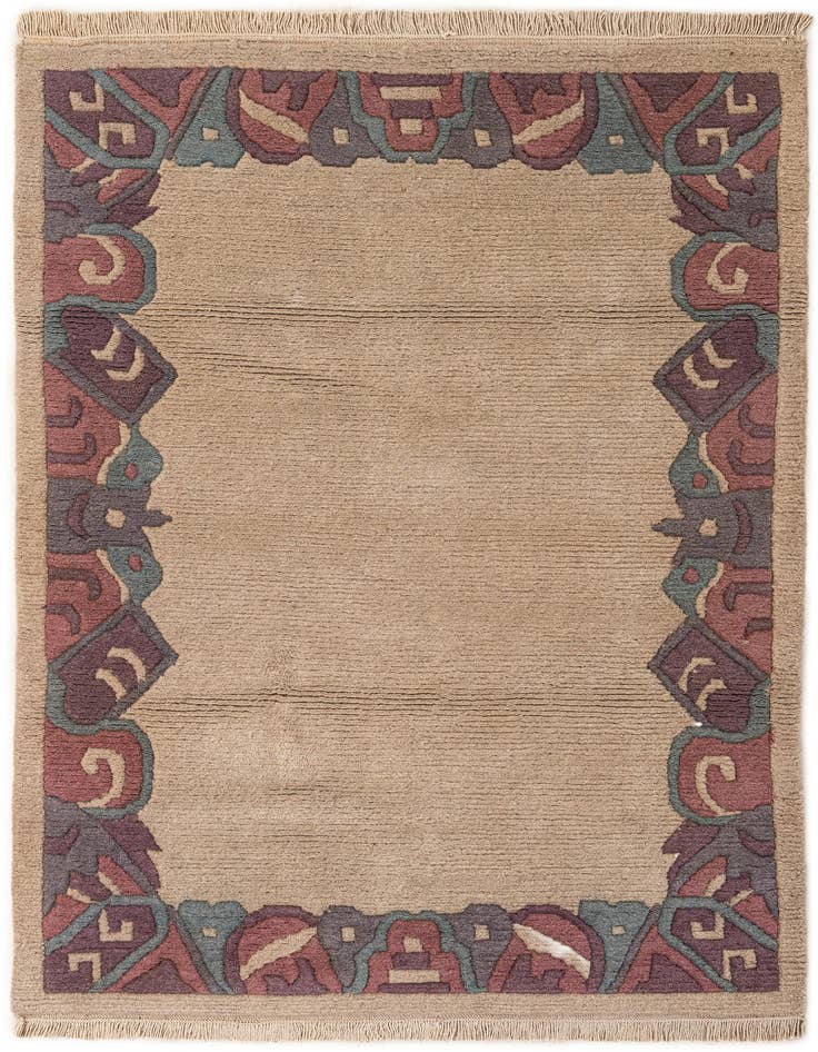 Detail image of 4' x 5' 10 Hand Knotted Tibet Wool Rug