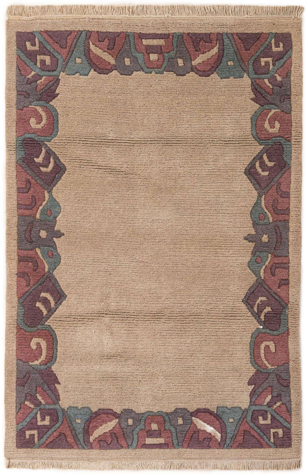 4' x 5' 10 Hand Knotted Tibet Wool Rug