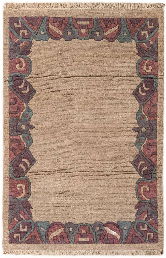 4' x 5' 10 Hand Knotted Tibet Wool Rug
