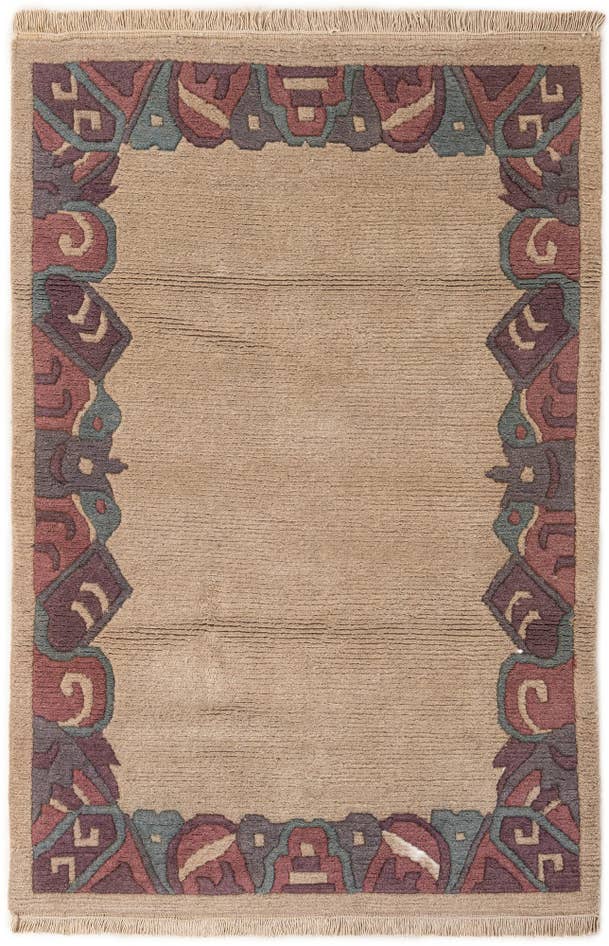 Detail image of 4' x 5' 10 Hand Knotted Tibet Wool Rug