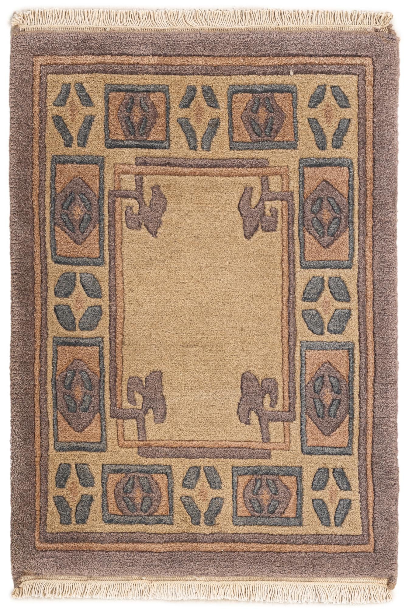 2' 2 x 3' Hand Knotted Tibet Wool Rug