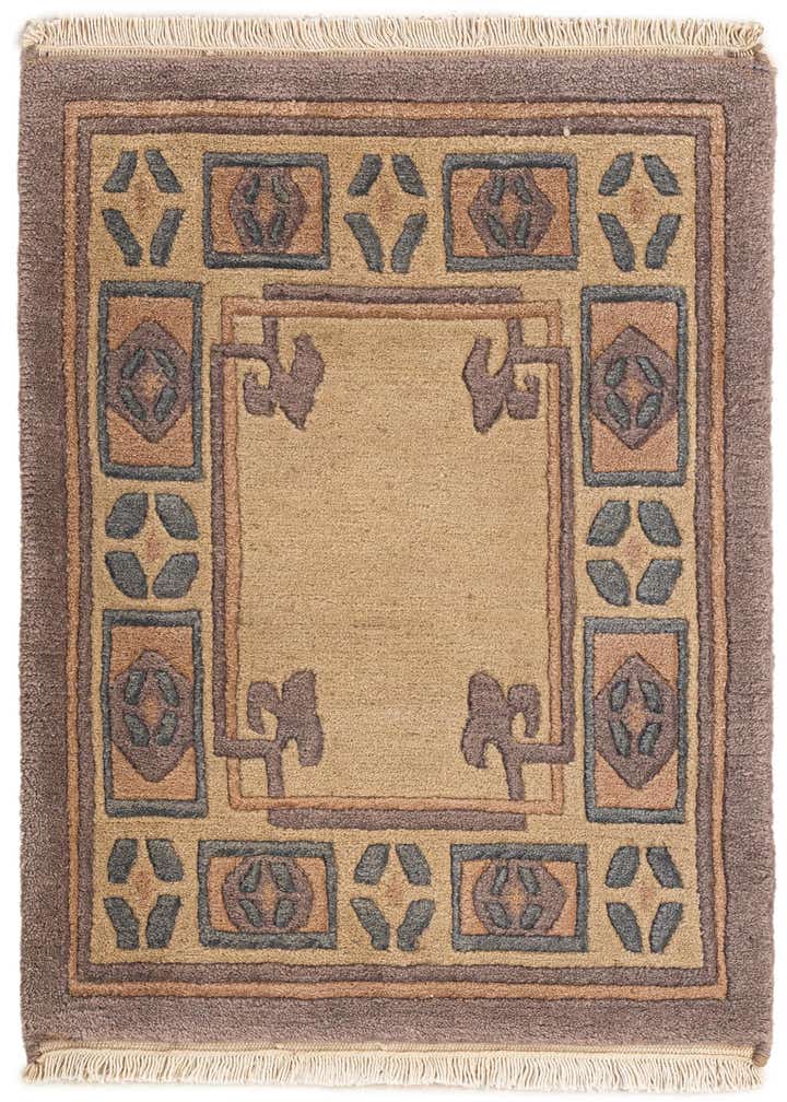 2' 2 x 3' Hand Knotted Tibet Wool Rug