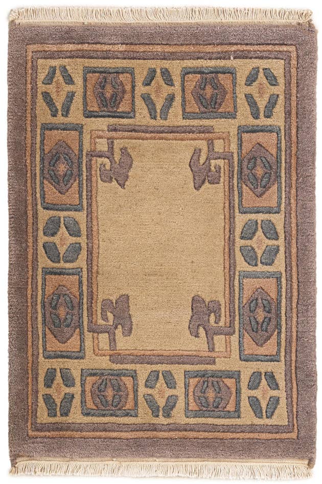 Detail image of 2' 2 x 3' Hand Knotted Tibet Wool Rug