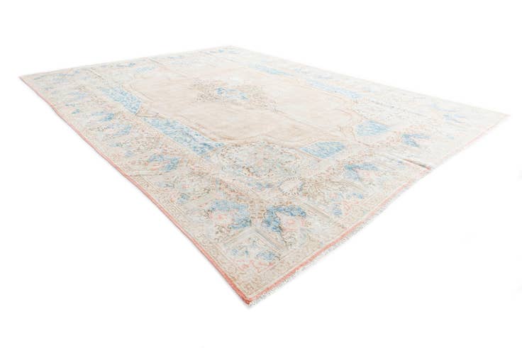 Detailfoto van 290cm x 390cm Handgeknoopt Ultra Vintage Perzisch Wol Vloerkleed