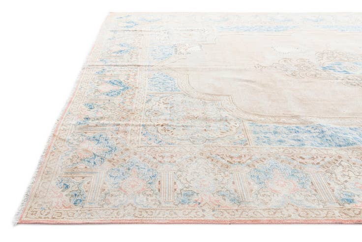 Detailfoto van 290cm x 390cm Handgeknoopt Ultra Vintage Perzisch Wol Vloerkleed