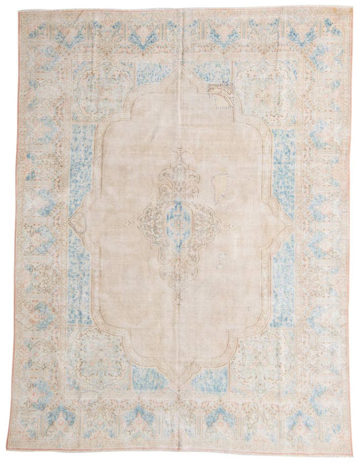 Detail image of 9' 6 x 12' 9 Hand Knotted Ultra Vintage Persian Wool Rug