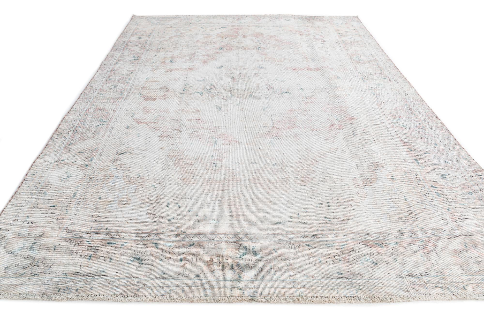 6' 8 x 9' 7 Hand Knotted Ultra Vintage Persian Wool Rug