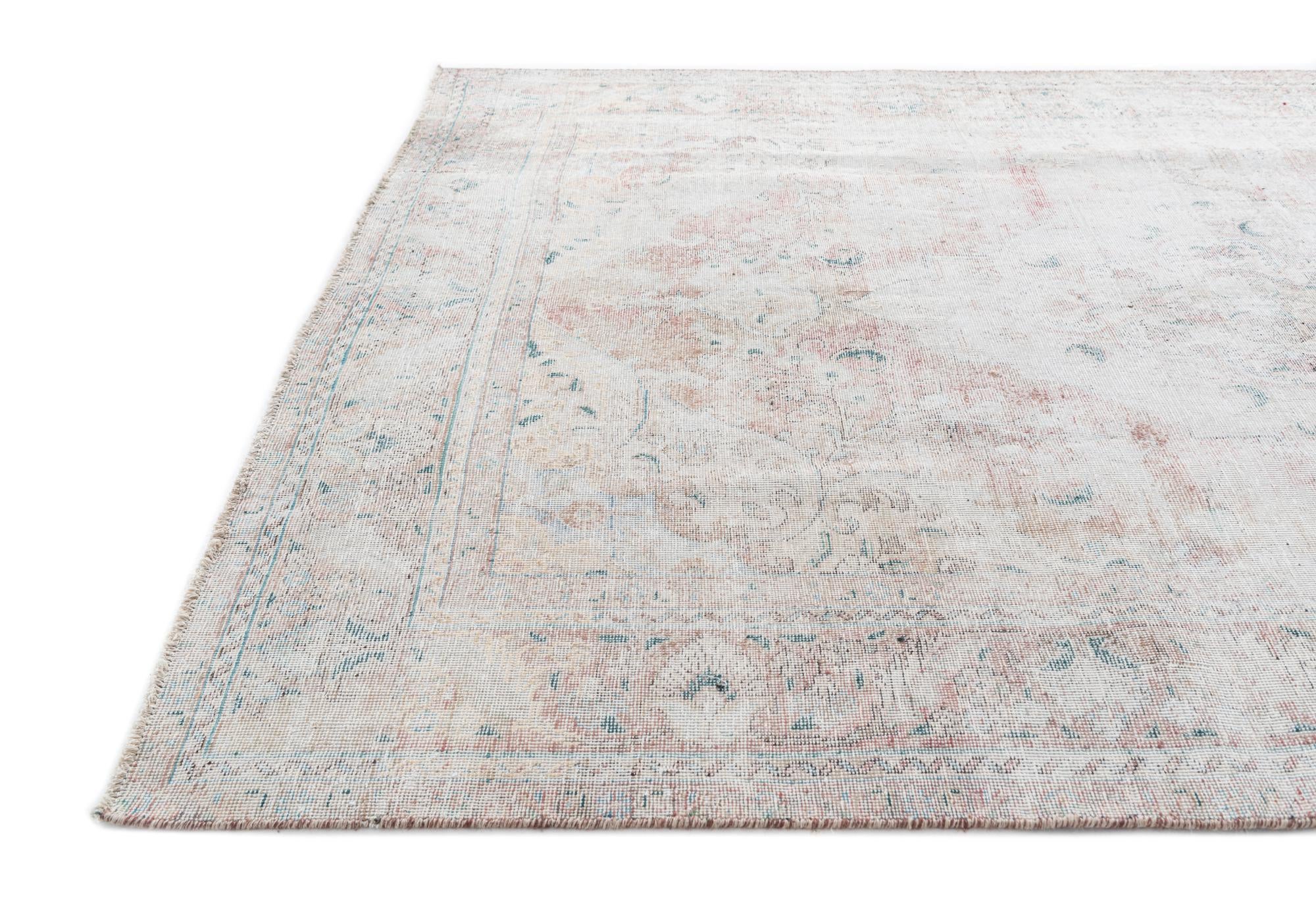 6' 8 x 9' 7 Hand Knotted Ultra Vintage Persian Wool Rug