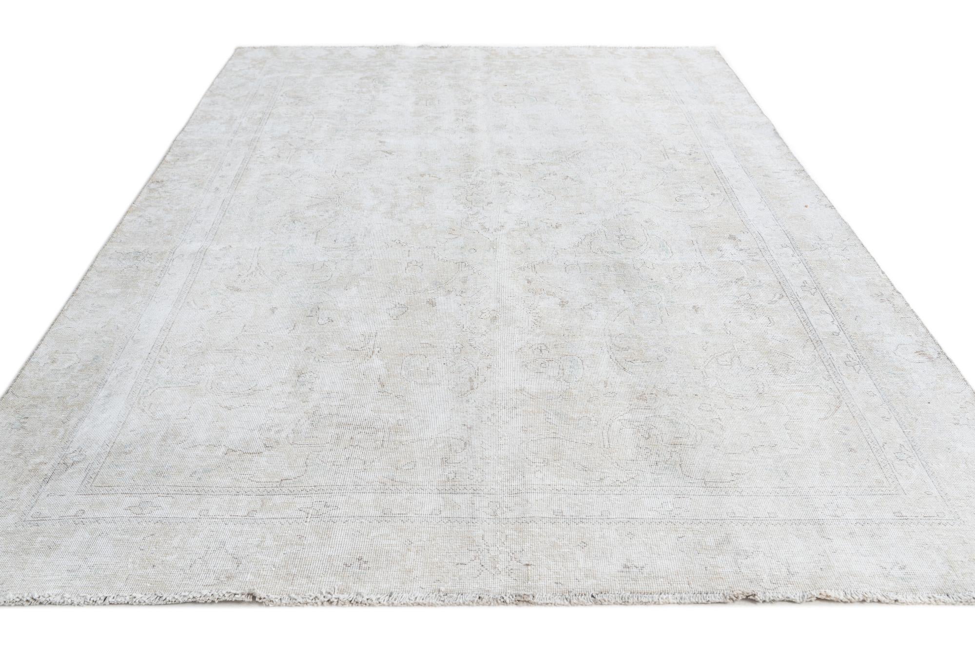 6' 1 x 9' 10 Hand Knotted Ultra Vintage Persian Wool Rug