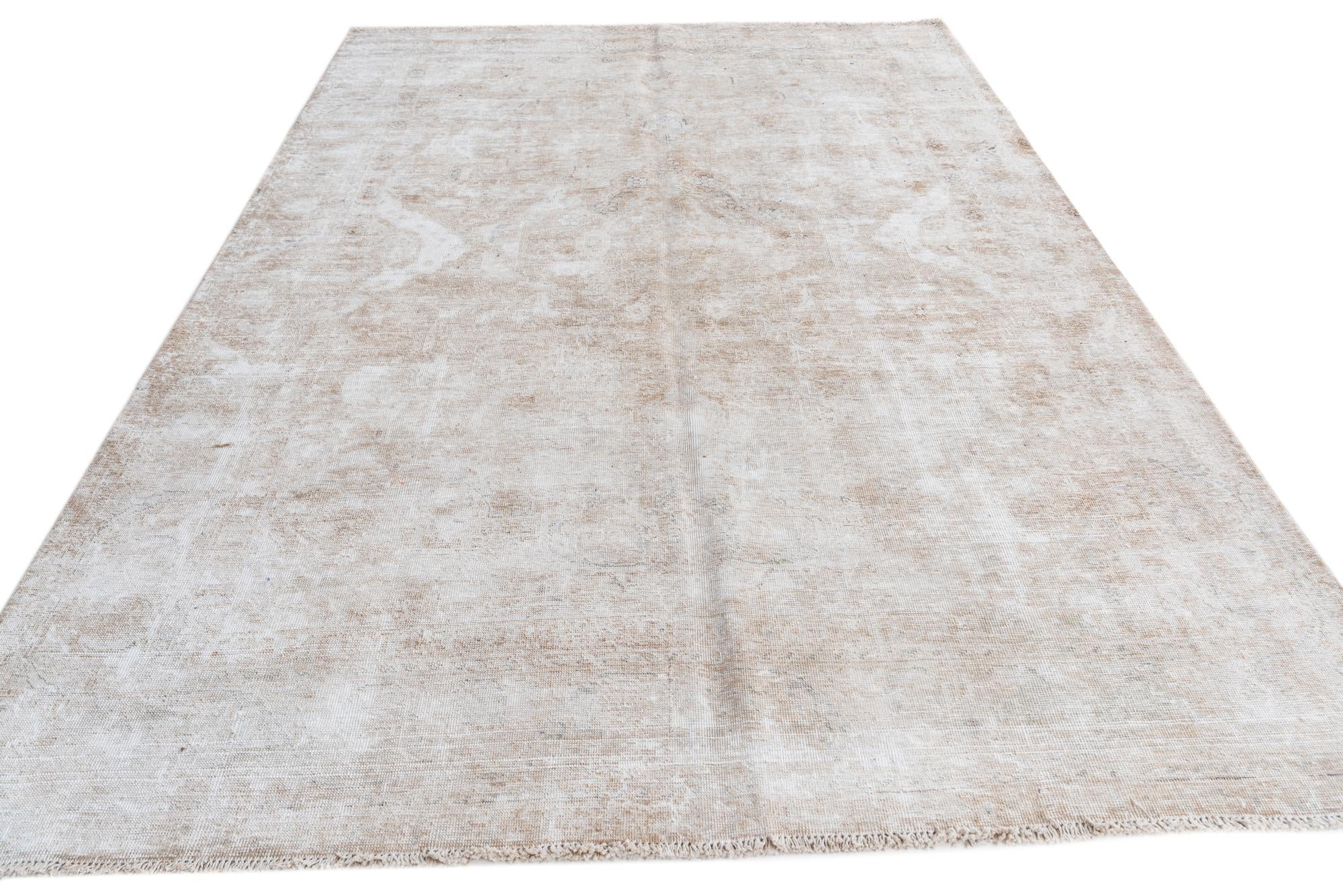 6' 7 x 9' 6 Hand Knotted Ultra Vintage Persian Wool Rug