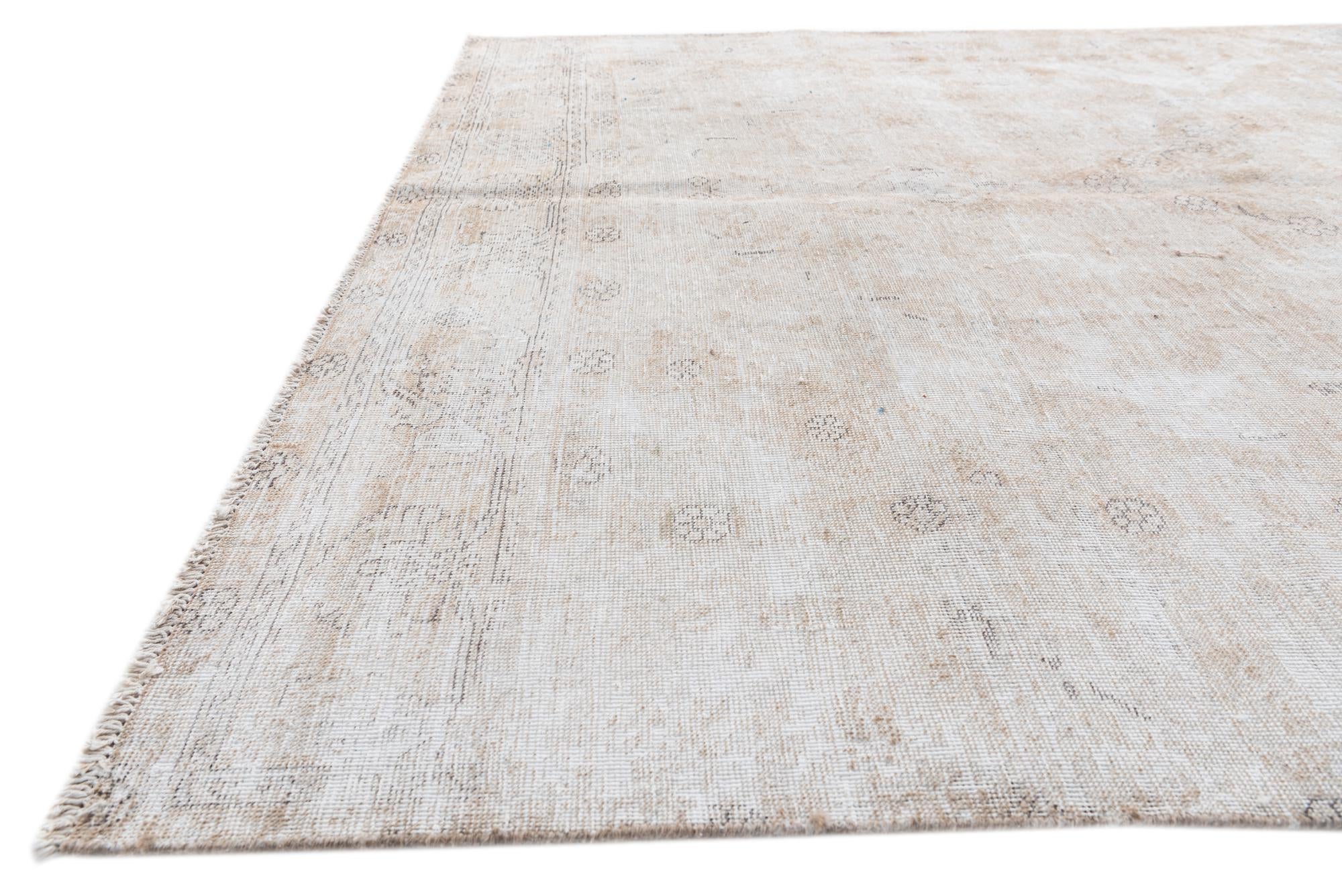6' 7 x 9' 6 Hand Knotted Ultra Vintage Persian Wool Rug