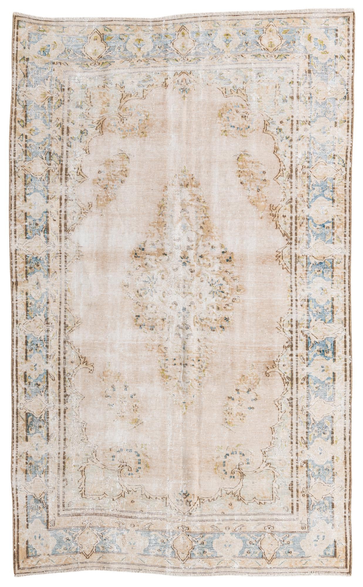 5' 6 x 9' Hand Knotted Ultra Vintage Persian Wool Rug