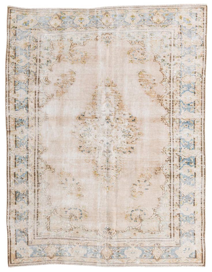 Detail image of 5' 6 x 9' Hand Knotted Ultra Vintage Persian Wool Rug