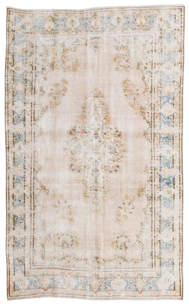 5' 6 x 9' Hand Knotted Ultra Vintage Persian Wool Rug
