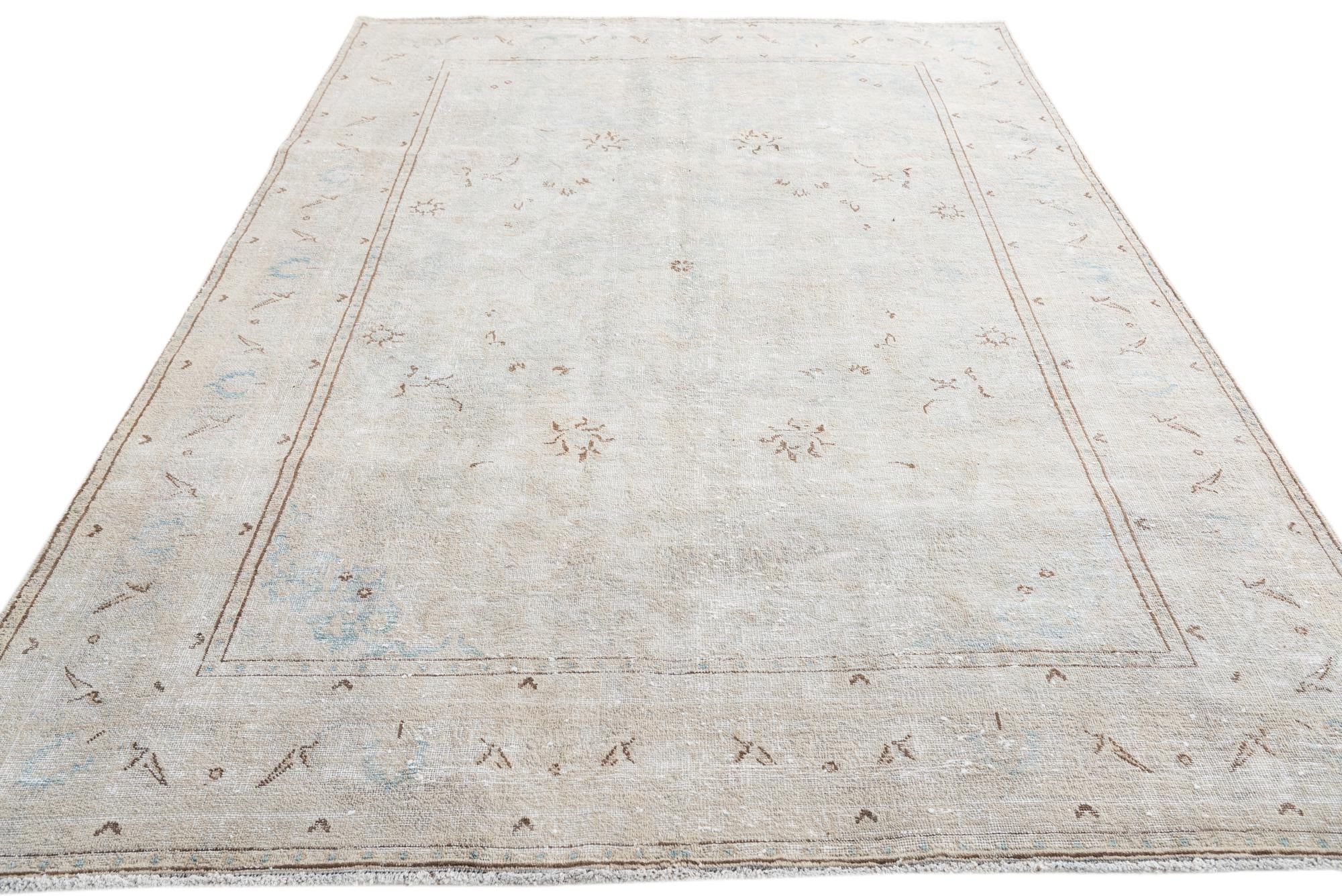 6' 3 x 9' 6 Hand Knotted Ultra Vintage Persian Wool Rug
