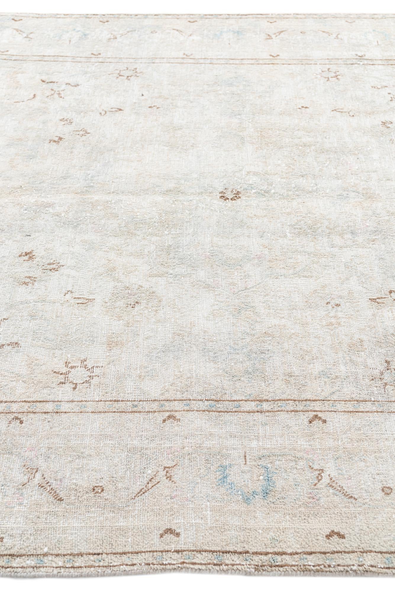 6' 3 x 9' 6 Hand Knotted Ultra Vintage Persian Wool Rug
