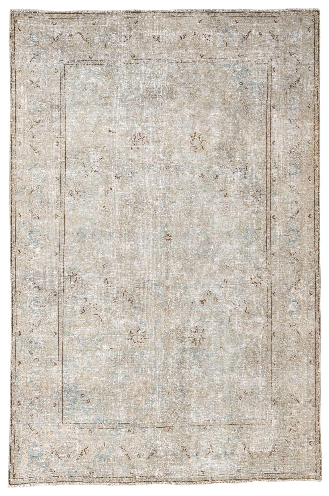 6' 3 x 9' 6 Hand Knotted Ultra Vintage Persian Wool Rug