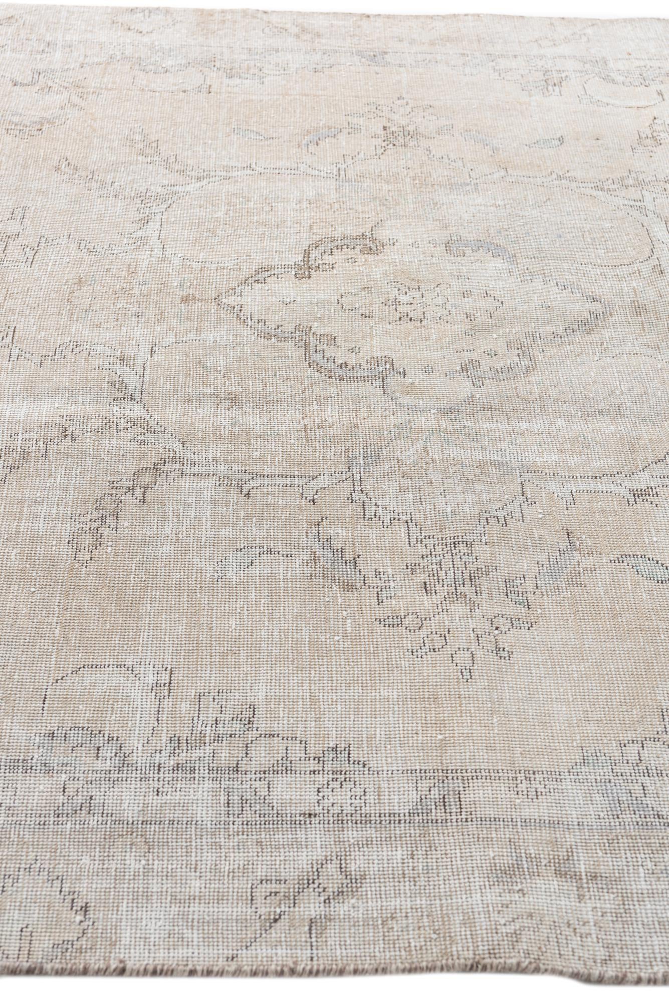 6' 2 x 8' 9 Hand Knotted Ultra Vintage Persian Wool Rug