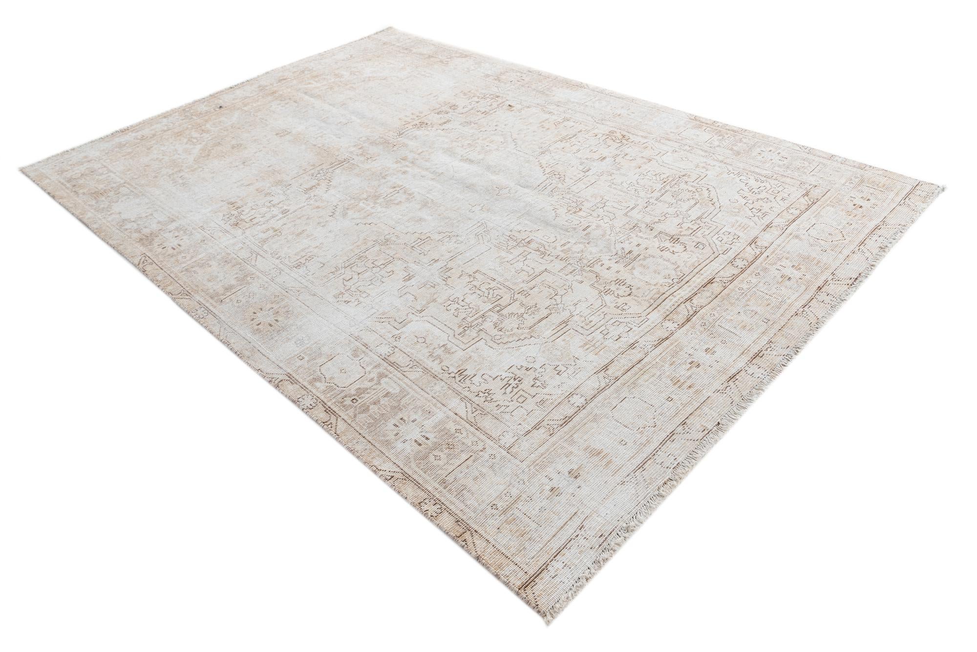 6' 4 x 9' 2 Hand Knotted Ultra Vintage Persian Wool Rug
