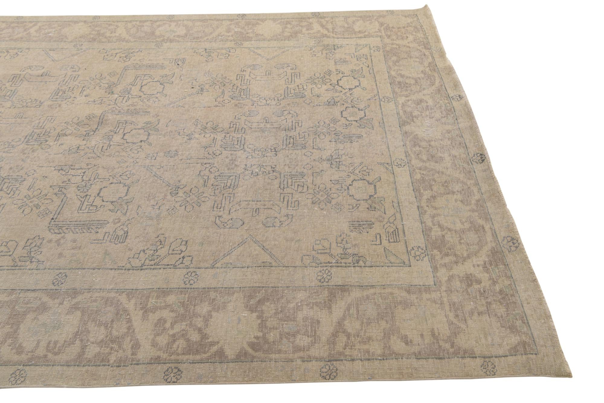 6' 7 x 9' 2 Hand Knotted Ultra Vintage Persian Wool Rug