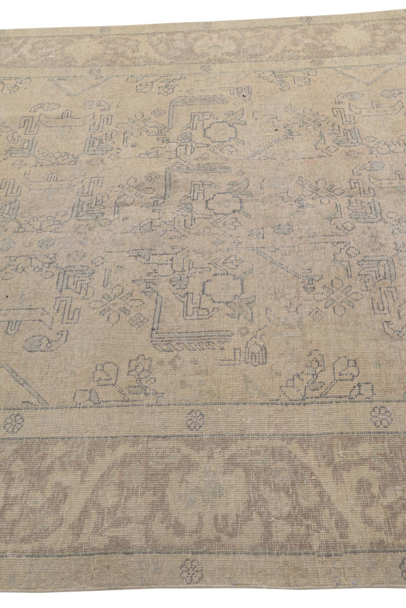 6' 7 x 9' 2 Hand Knotted Ultra Vintage Persian Wool Rug