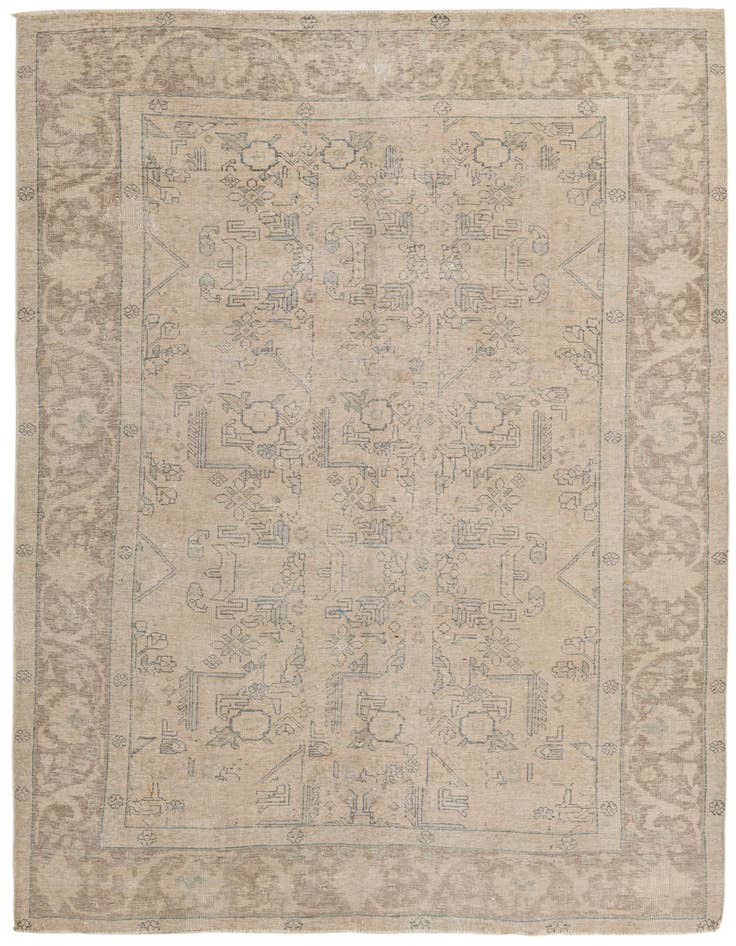 Detail image of 6' 7 x 9' 2 Hand Knotted Ultra Vintage Persian Wool Rug
