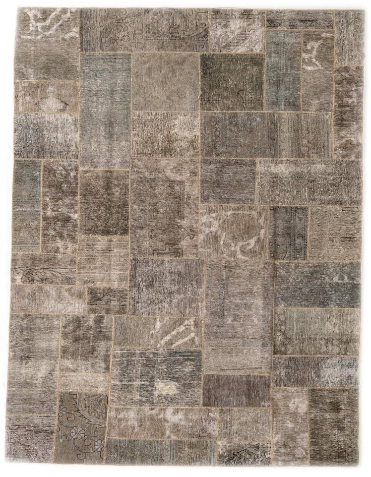 Detail image of 5' 10 x 9' Hand Knotted Ultra Vintage Persian Wool Rug
