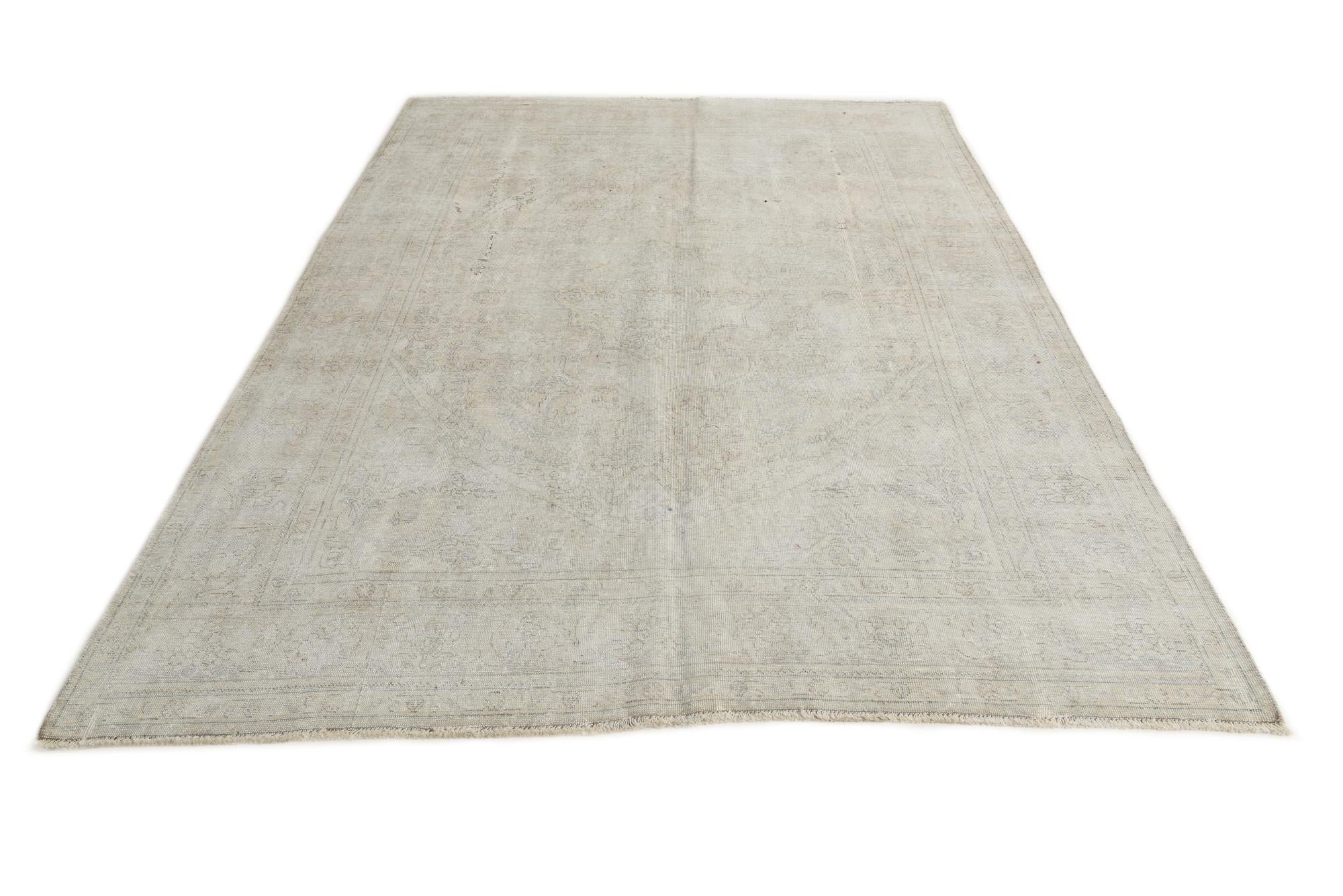 6' 7 x 9' 4 Hand Knotted Ultra Vintage Persian Wool Rug
