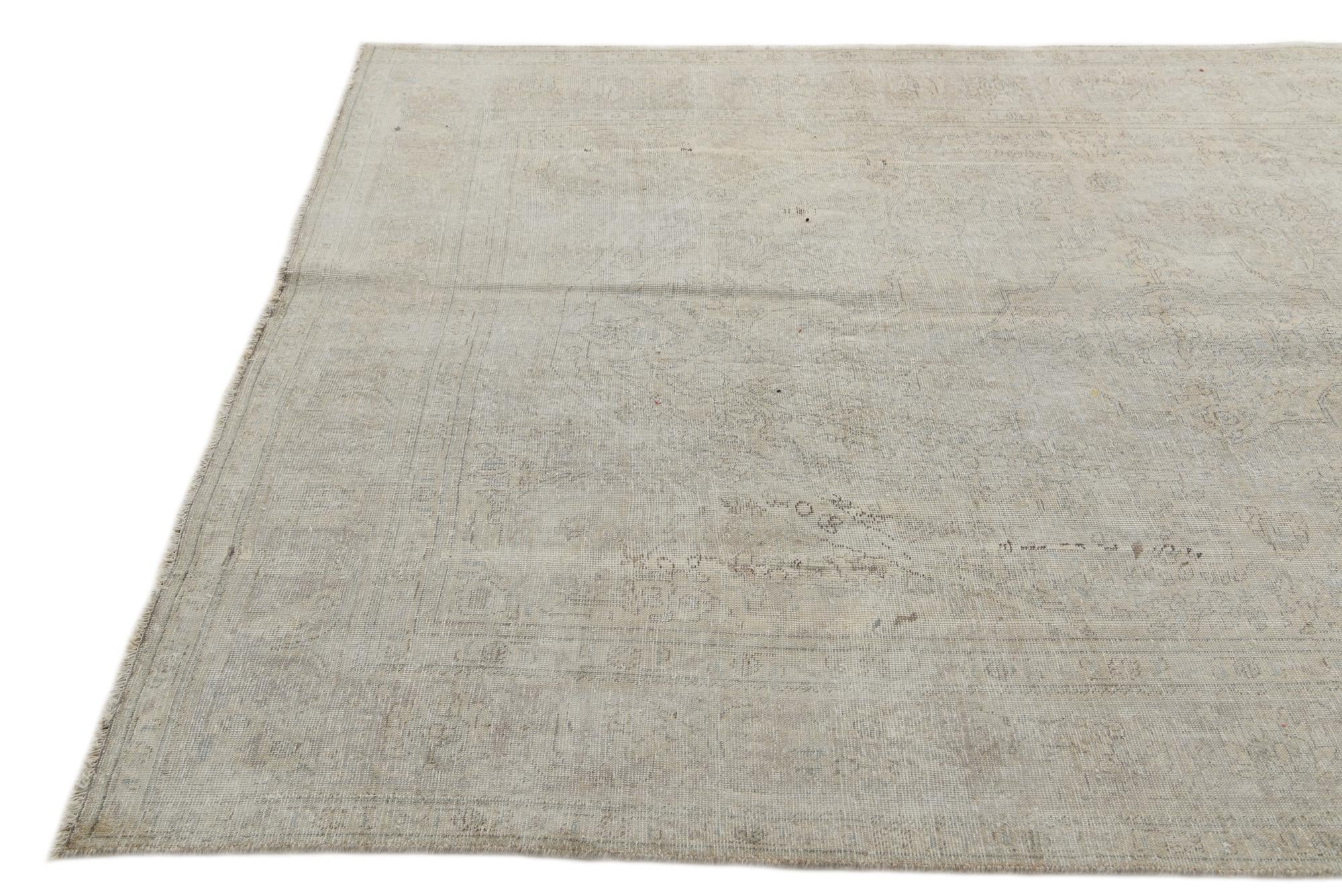 6' 7 x 9' 4 Hand Knotted Ultra Vintage Persian Wool Rug