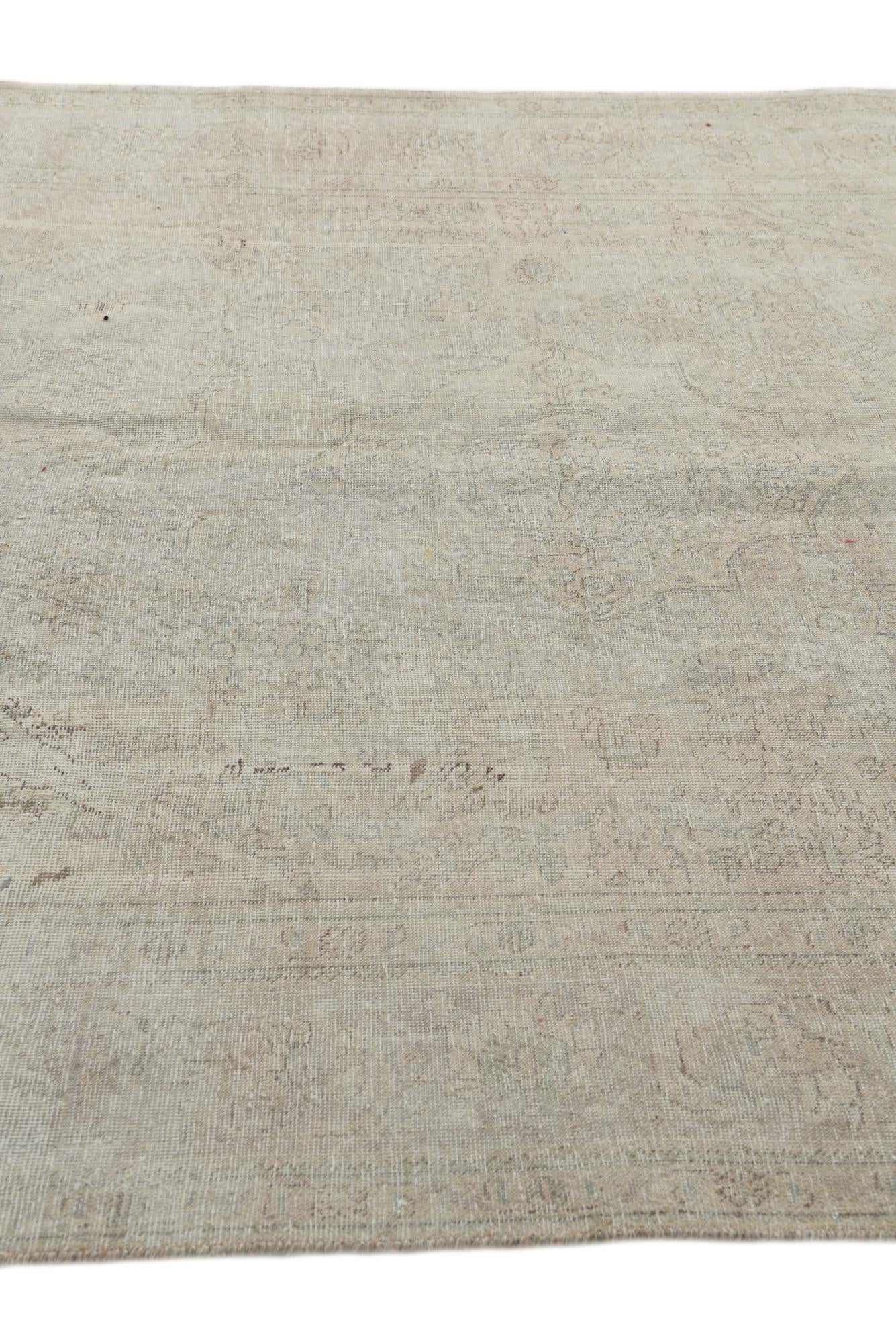 6' 7 x 9' 4 Hand Knotted Ultra Vintage Persian Wool Rug