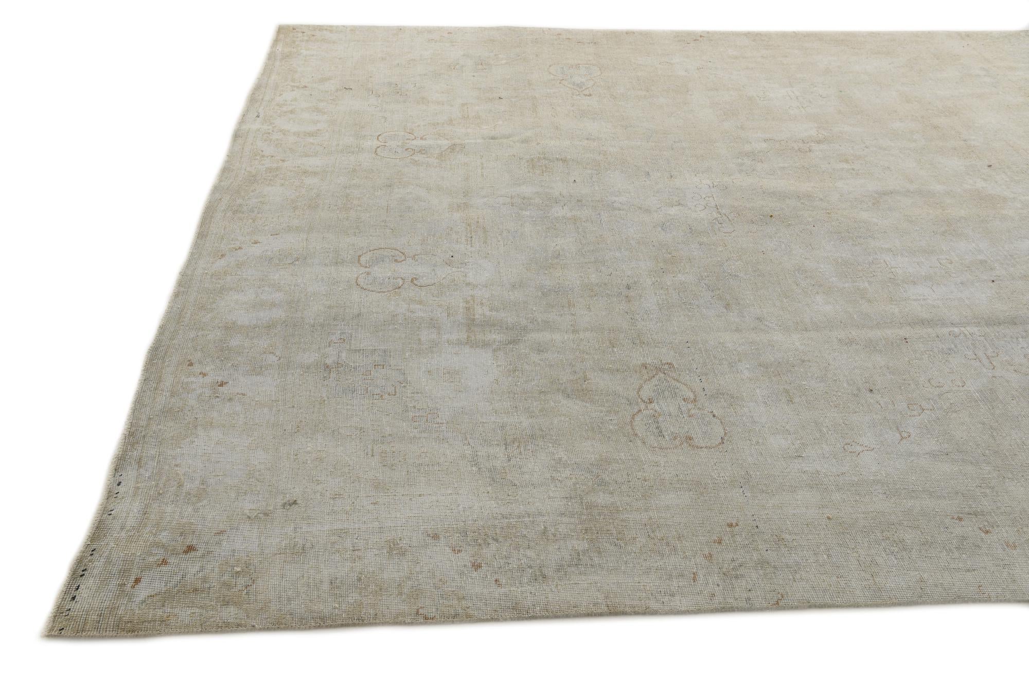9' x 12' 4 Hand Knotted Ultra Vintage Persian Wool Rug
