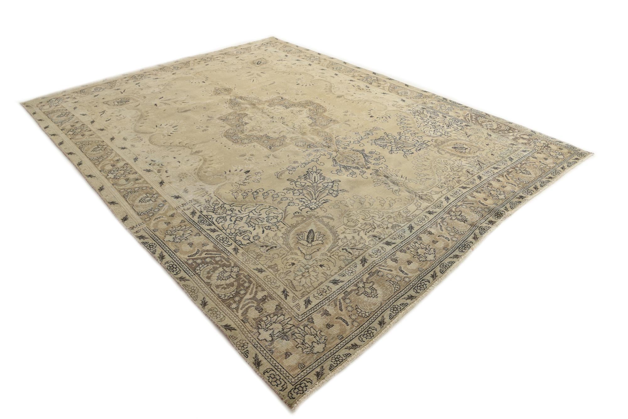 9' 8 x 12' 7 Hand Knotted Ultra Vintage Persian Wool Rug