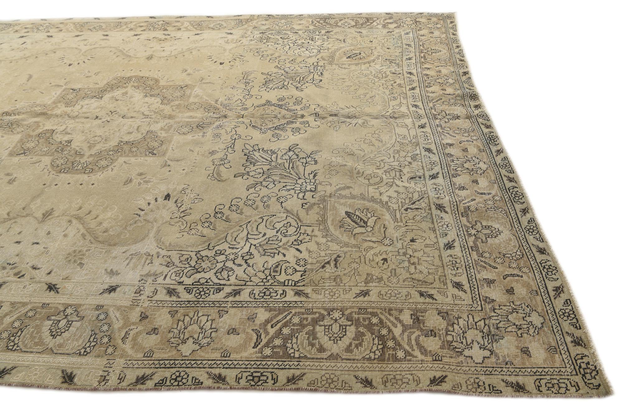 9' 8 x 12' 7 Hand Knotted Ultra Vintage Persian Wool Rug