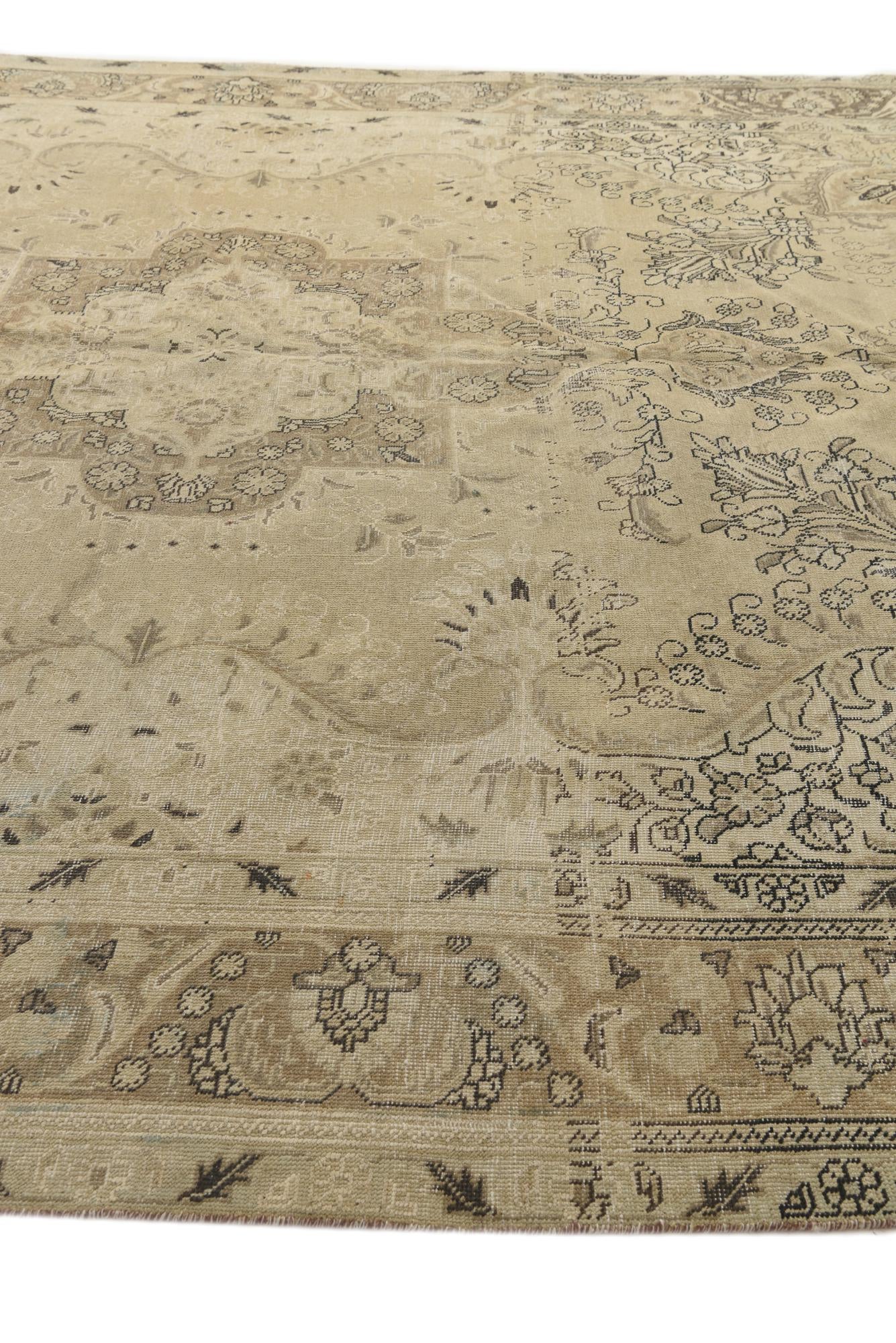 9' 8 x 12' 7 Hand Knotted Ultra Vintage Persian Wool Rug