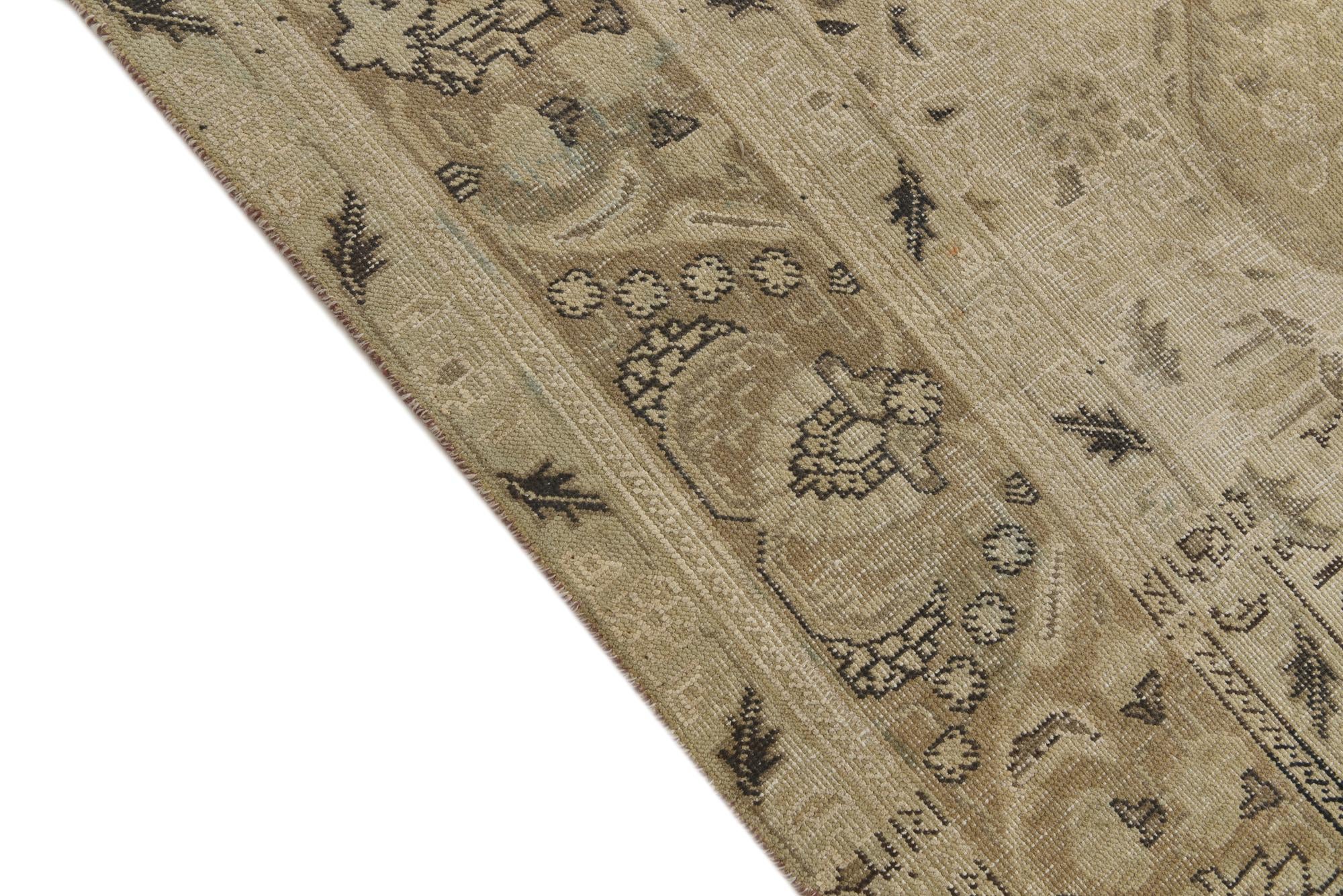 9' 8 x 12' 7 Hand Knotted Ultra Vintage Persian Wool Rug