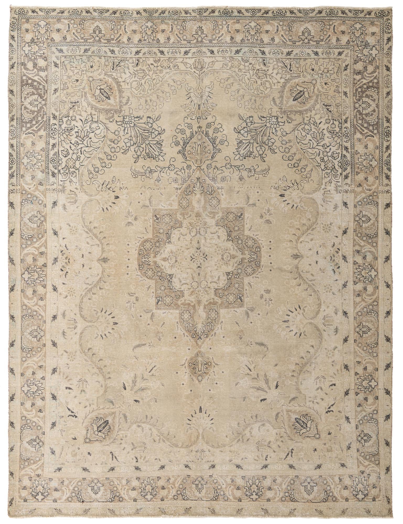 9' 8 x 12' 7 Hand Knotted Ultra Vintage Persian Wool Rug
