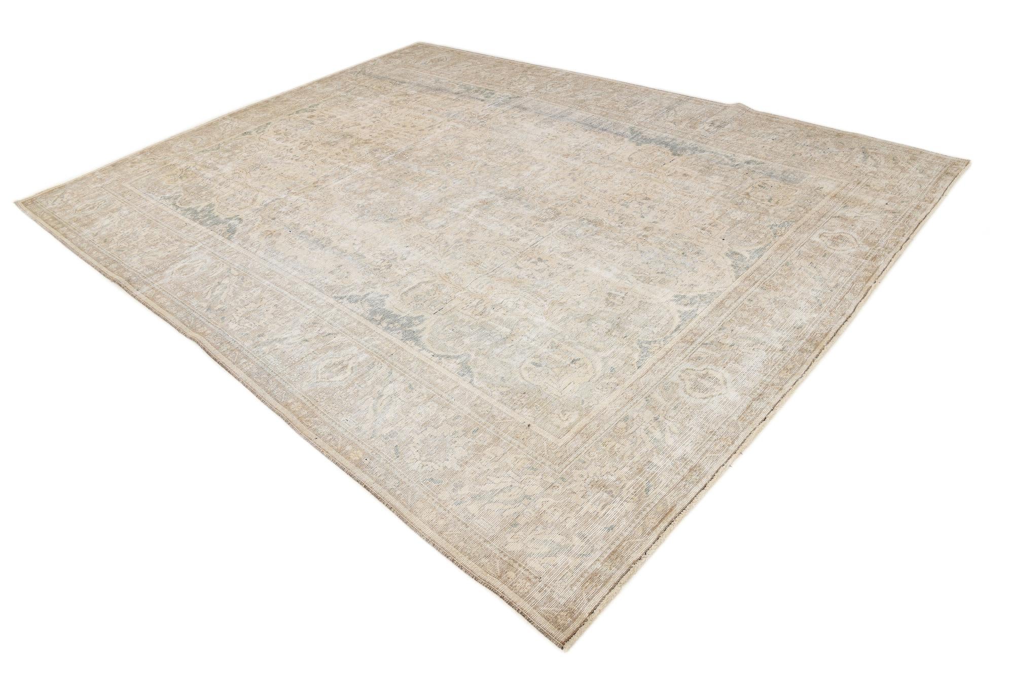 9' 7 x 12' 8 Hand Knotted Ultra Vintage Persian Wool Rug