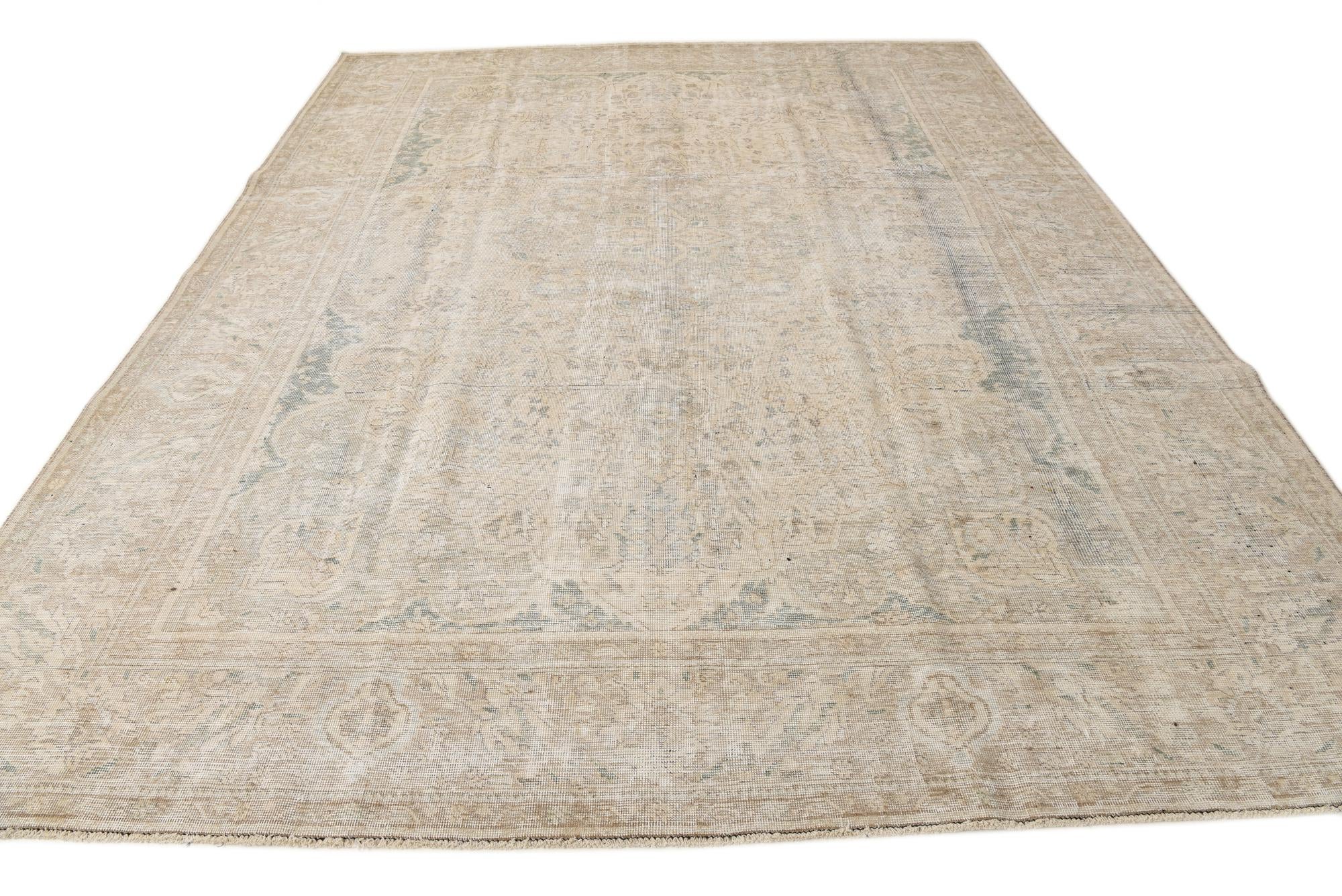 9' 7 x 12' 8 Hand Knotted Ultra Vintage Persian Wool Rug