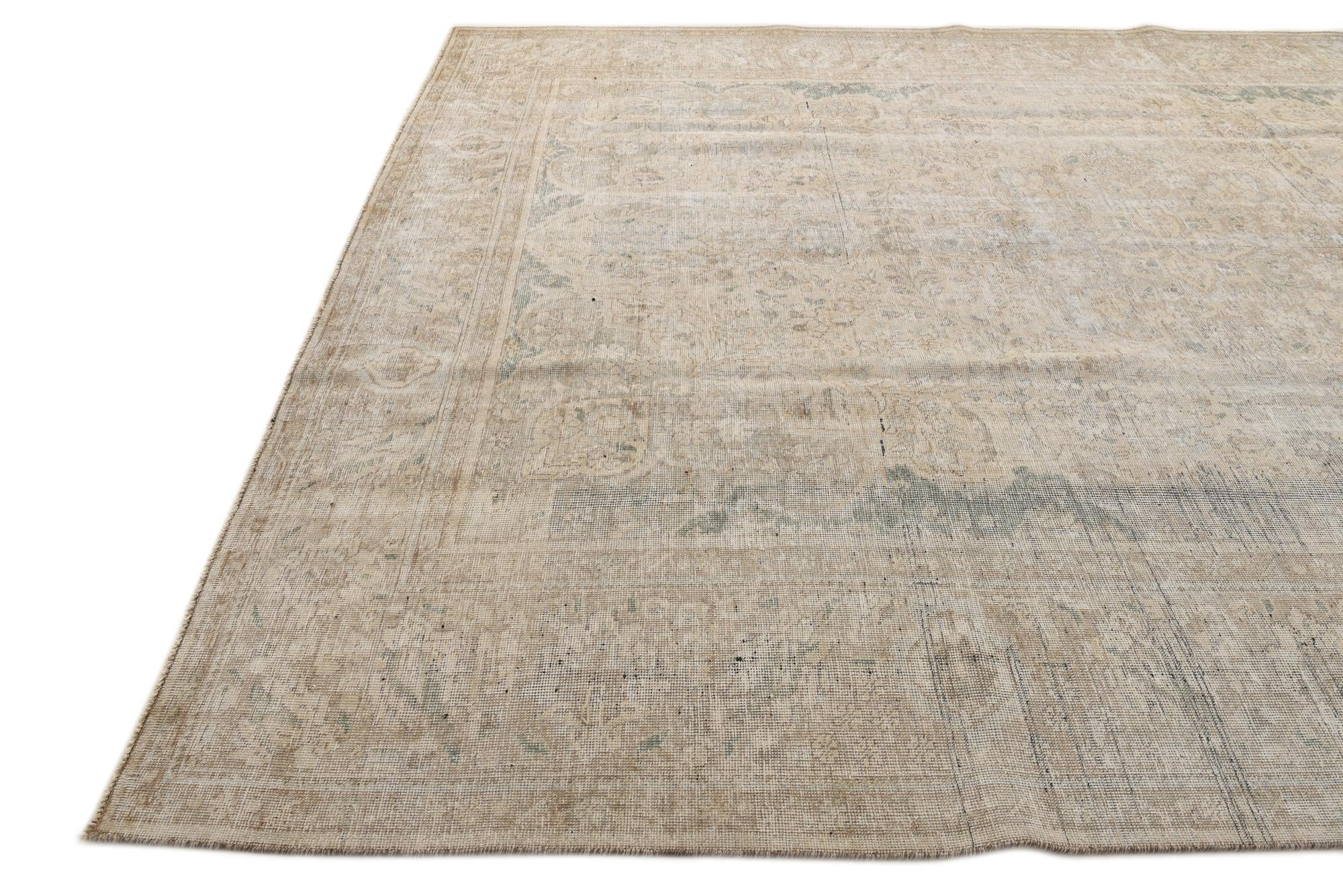 9' 7 x 12' 8 Hand Knotted Ultra Vintage Persian Wool Rug