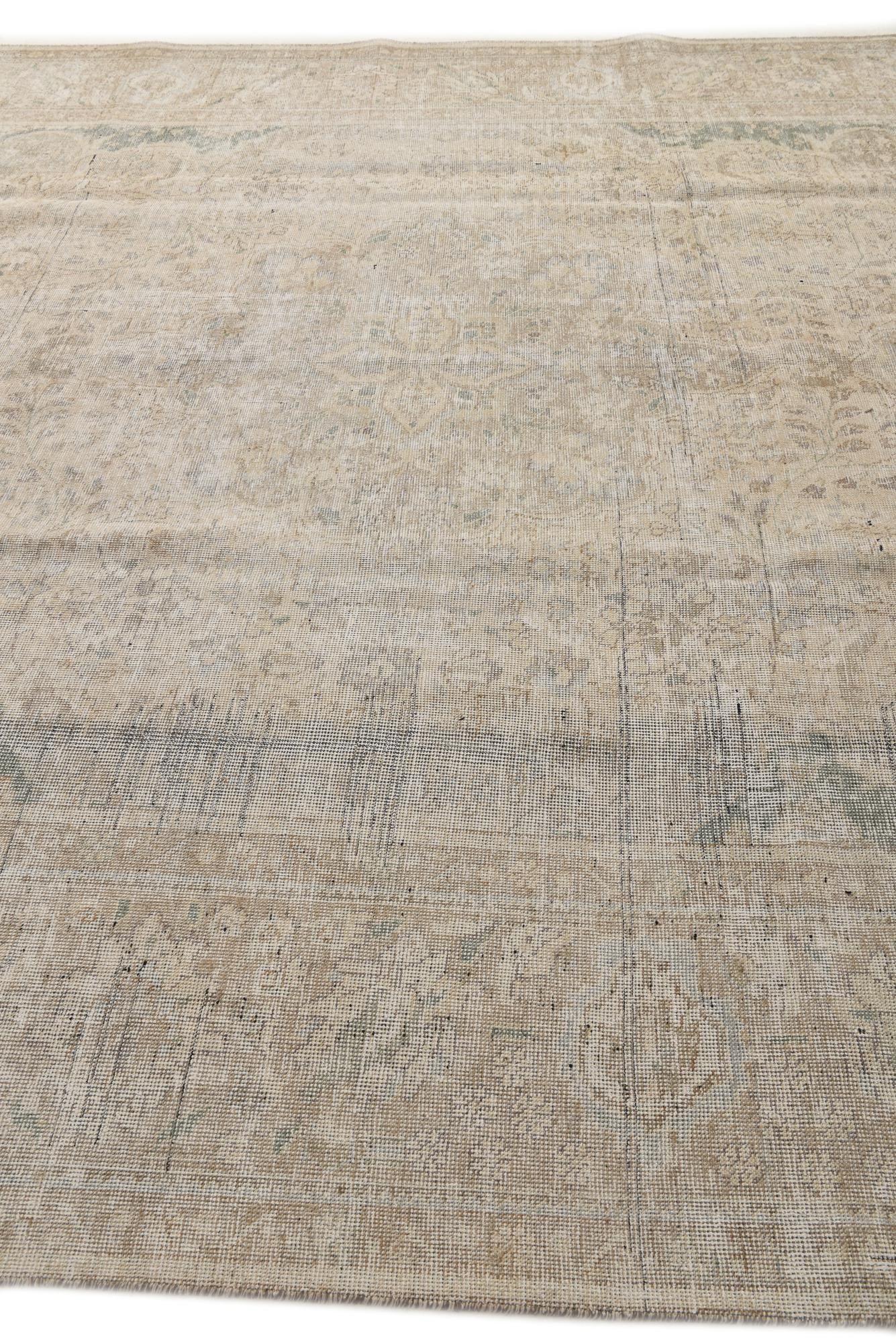 9' 7 x 12' 8 Hand Knotted Ultra Vintage Persian Wool Rug